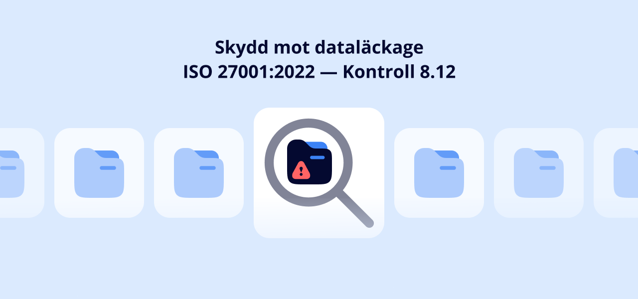 Illustration av interna och externa dataläckagehot enligt ISO 27001 kontroll 8.12