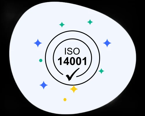 Illustration med ISO 14001-symbol.