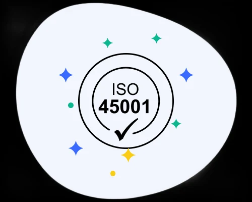 Illustration med ISO 45001-symbol.